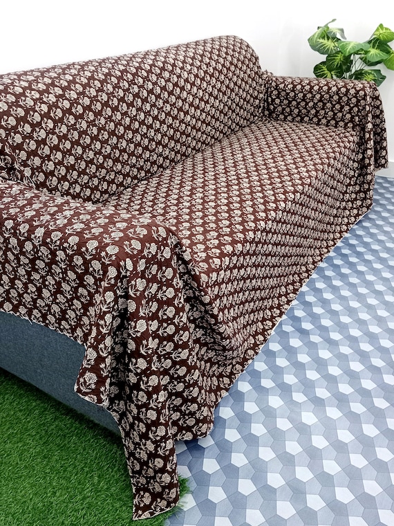 Handmade Kantha Quilt - Indian Block Print Bedding in King Size - Cozy Throw Blanket Ideal for Mother’s Day Gift or Bedroom Makeover