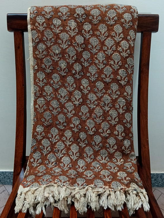 Handmade Cotton Blanket and Throws for Bedroom, Hand Block Printed Throw Blanket, Floral Throw Blanket, Unique Holiday Gift for Mom.