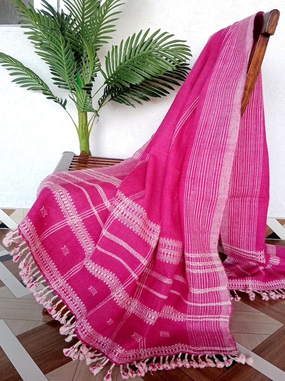 Indian Handmade Wool Throw Blanket | Bhujodi Blanket | Wool Blanket in Handwoven Wool Throw Blanket Cottage Living Room Décor