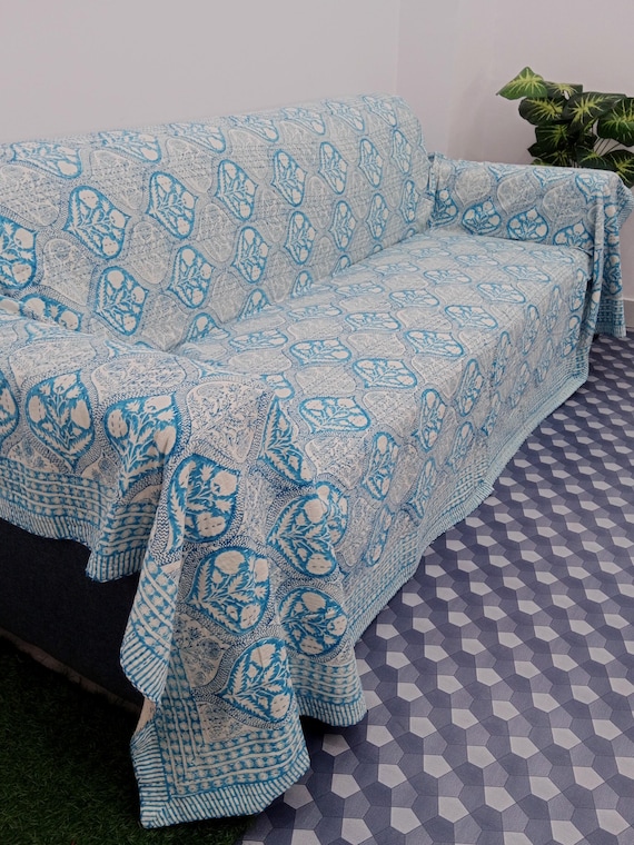 Handcrafted Kantha Quilt King Size - Soft Cotton Throw Blanket with Traditional Indian Design - Cozy and Stylish Bedspread for a Boho Home