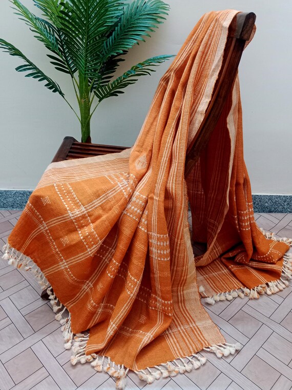 Indian Wool Bed Cover | Bhujodi Blanket | Handwoven Wool Throw Blanket | Traditional Kutch Wool for Bed or Sofa