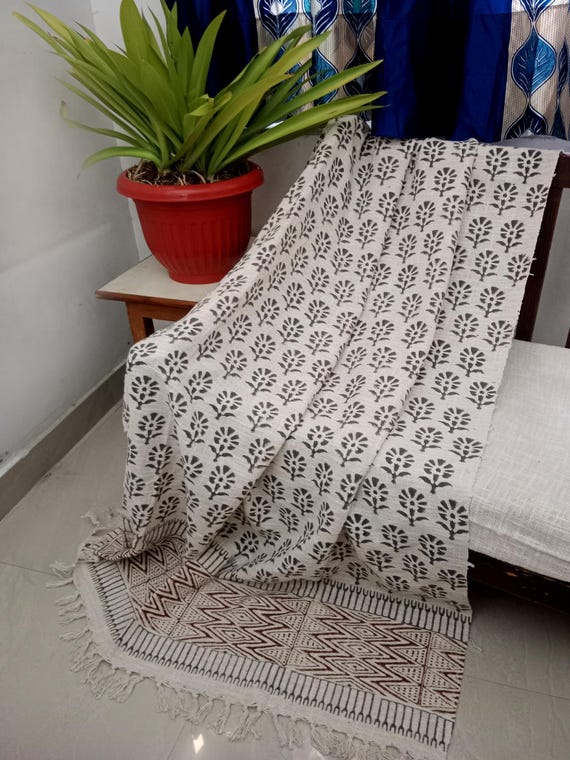 Woven Cotton Throw Blanket - Handmade Boho Chic Blanket for Couch, Bed, or Sofa - Premium Quality, Luxury Throw, Perfect for Home Decor