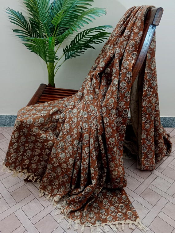 Handmade Cotton blanket and throws for bedroom, Hand block printed throw blanket, Floral throw blanket, Unique holiday gift for mom.