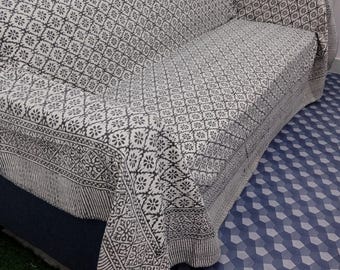 Floral Kantha Quilt Handmade Cotton Kantha Quilt HandBlock Print Bedding Block Print Light Weight Full Size Bedding Bedspread