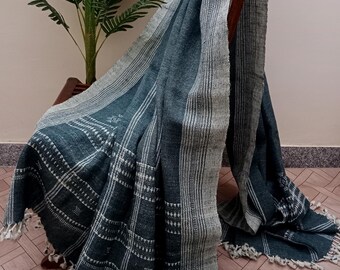 Handmade Indian Wool Throw Blanket | Handwoven Throw Blanket Bed Sofa Throw Handwoven Wool Throw Blanket Cottage Living Room Décor