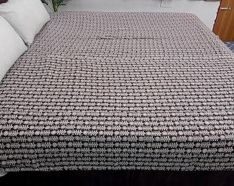 HandBlock Print Kantha Quilt Bedding Floral Handcrafted Cotton Bedspread Handmade Cotton Kantha Quilt Full Size Bedding Bedspread