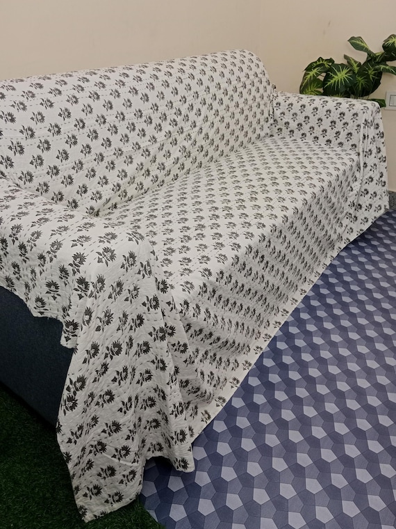 Floral Kantha Quilt Handmade Cotton Kantha Quilt HandBlock Print Bedding Block Print Light Weight Full Size Bedding Bedspread Blanket