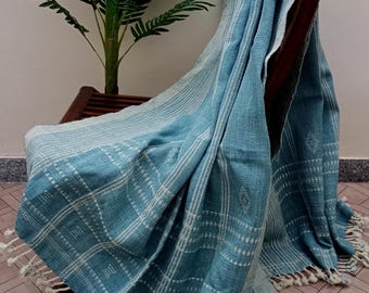 Handmade Bhujodi Wool Throw Blanket | Handwoven Wool Blanket by Skilled Indian Artisans | Timeless Home Decor Piece for Bedroom