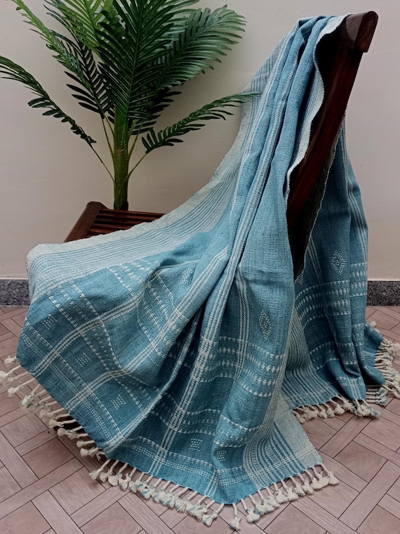 Handmade Bhujodi Wool Throw Blanket | Handwoven Wool Blanket by Skilled Indian Artisans | Timeless Home Decor Piece for Bedroom