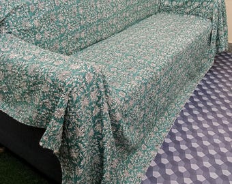 Ajrakh Print Floral Kantha Quilt Handmade Cotton Kantha Quilt HandBlock Print Bedding Bedspreads Block Print Light Weight Full Size Quilt