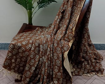 Premium Handmade Sofa Throw, Handblock Print Cotton Blanket, Soft Cotton Boho Blanket Sofa Decor Tassels Block print, Boho Bedding Throw.