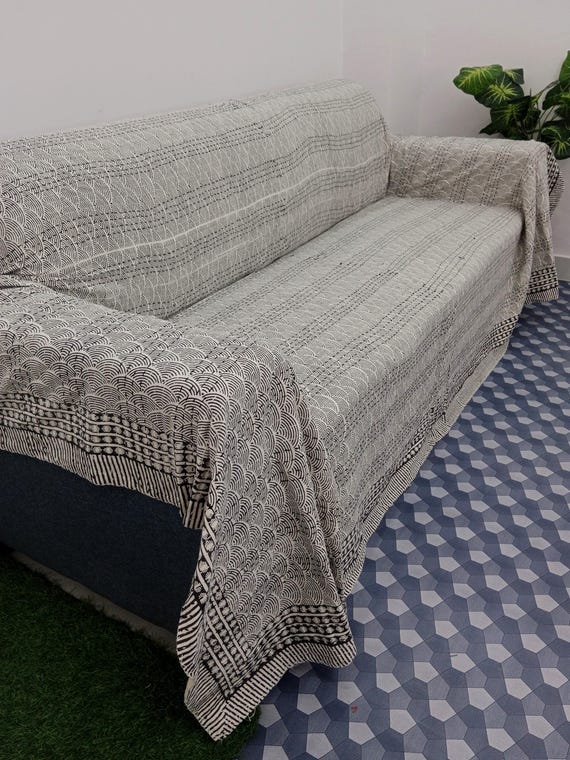 Floral Kantha Quilt Handmade Cotton Kantha Quilt HandBlock Print Bedding Block Print Light Weight Full Size Bedding Bedspread