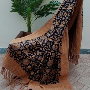 Premium Handmade Cotton Throw Blanket – Cozy Boho Blanket with Tassels  Beautiful Handblock Print for Living Room, Couch & Bedroom Décor