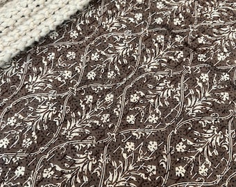 Kantha Quilt Throw : Handmade Indian Block Print Cotton Bedspread Queen King Size