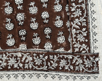 Hand Block Print Cotton Throw Blanket, Boho Indian Kantha Sofa Bed Cover