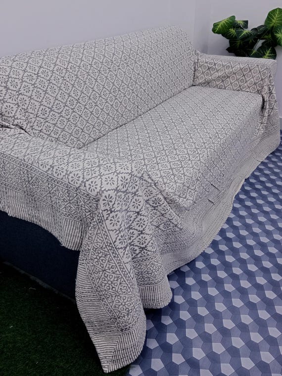 Floral Kantha Quilt Handmade Cotton Kantha Quilt HandBlock Print Bedding Block Print Light Weight Full Size Bedding Bedspread