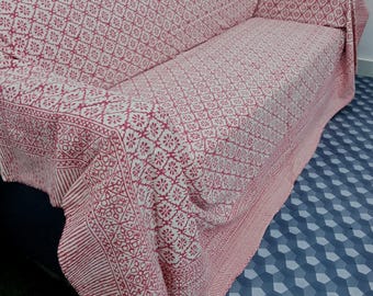 Handmade Kantha Quilt - Indian Block Print Bedding in King Size - Cozy Throw Blanket Ideal for Mother’s Day Gift or Bedroom Makeover