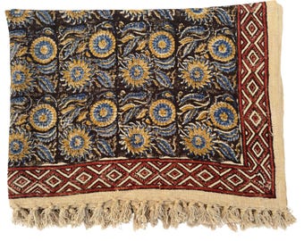 Handmade Kantha Throw Blanket, Boho Cotton Quilt, Indian Reversible Blanket, Sofa Cover, Cozy Bedspread