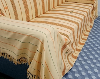 Hand block Soft Cotton Throw Blanket Sofa Décor Room Décor Tassels Hand Loomed Handmade Cotton Bedsheets Sofa Throw, Housewarming Blankets