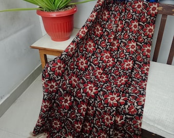 Handmade Bohemian Cotton Throw Blanket, Indian Classic Hand Loomed Block Printed Throws, Sofa Cover, BedSheet,Curtain, Home Decor.