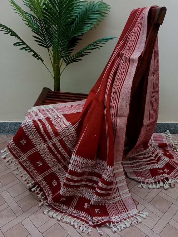 Handmade Bhujodi Wool Throw Blanket | Indian Wool Throw for Sofa or Bed | Cozy Vintage Handwoven Accent for Cottage or Rustic Home Decor