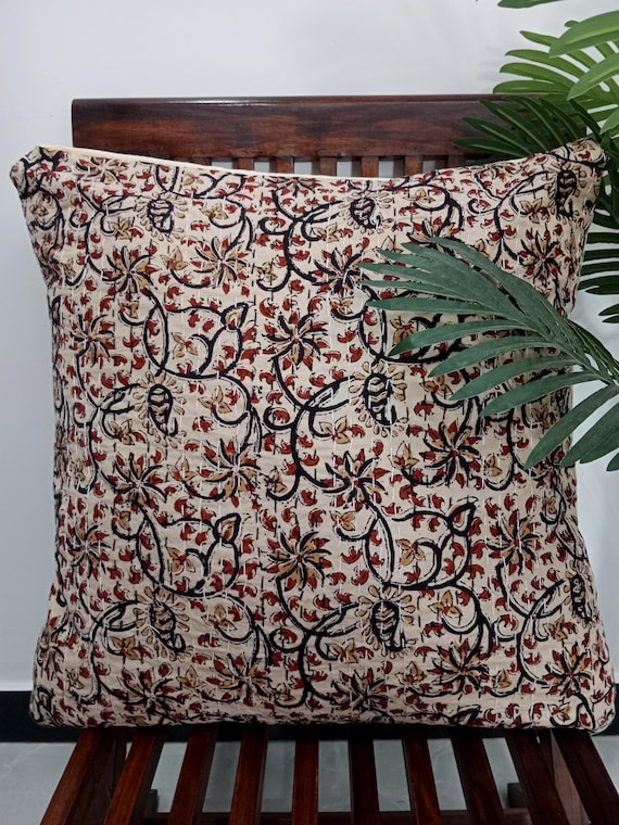 Handmade Kantha Work Hand stitched Pillow Covers Cushion Covers Customize Size Pillows Shames Pillows Hand block Print