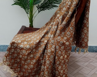 Handmade Cotton Throw Blanket – Indian Handblock Print with Tassels