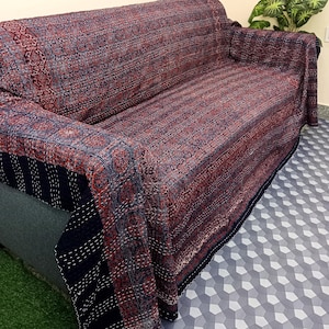Ajrak Print Floral Kantha Quilt Handmade Cotton Kantha Quilt HandBlock Print Bedding Bedspreads Block Print Quilted Light Weight Full Size