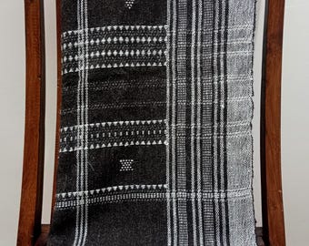 Dark Brown Handwoven Bhujodi Wool Throw Blanket | Traditional Kutch Wool | Cozy Woolen Accent for Living Room, Bedroom, or Modern Home Decor