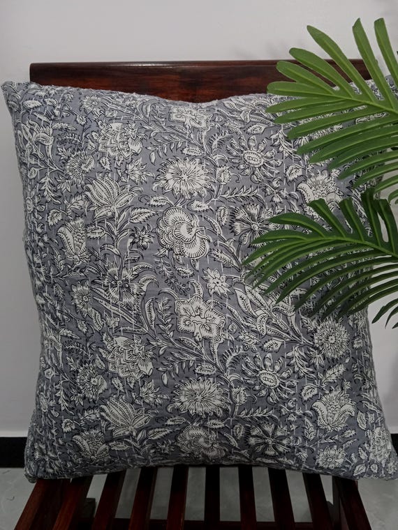 Handmade Kantha Work Hand stitched Pillow Covers Cushion Covers Customize Size Pillows Shames Pillows Hand block Print