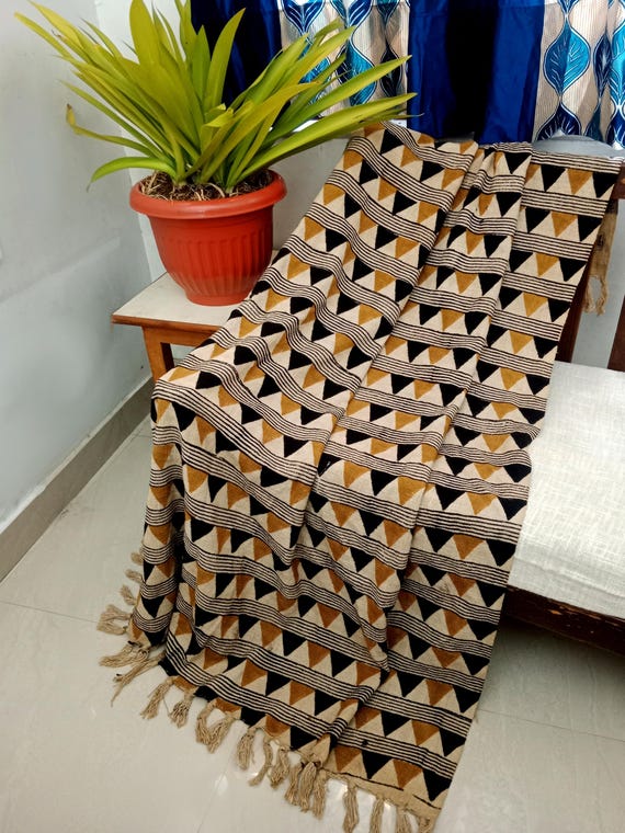 Handmade Cotton blanket and throws for bedroom, Hand block printed throw blanket, Floral throw blanket, Unique holiday gift for mom.