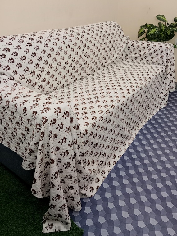 Floral Kantha Quilt Handmade Cotton Kantha Quilt HandBlock Print Bedding Block Print Light Weight Full Size Bedding Bedspread Blanket
