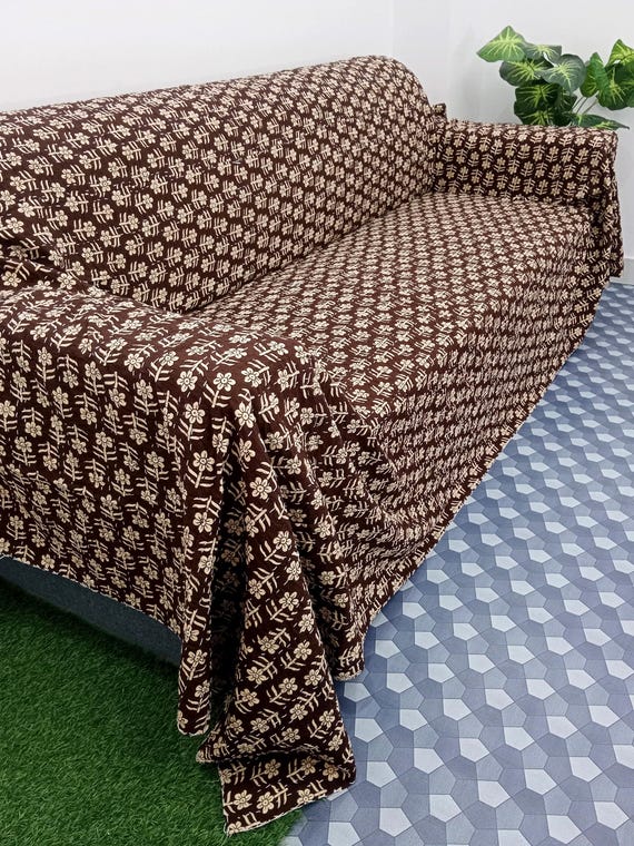 Premium Flowers Print Cotton Kantha Quilt Twin Size, Queen Size & King Size Handmade kantha Quilt with Natural colors bedding Bedcover Home