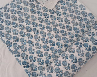 Indian Kantha Quilt Bedspread Bedding Blanket Doona Duvet Pure Cotton King Size Bedding Set Hand Block Print Coverlet Kantha Throw