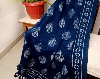 Handmade Premium Sofa Décor Room Décor Throw Hand block print Cotton Throw Blanket Tassels Hand Loomed Block Print Cotton Sofa Throw.