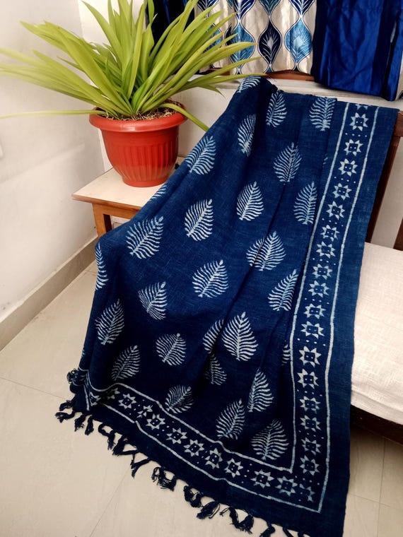 Handmade Premium Sofa Décor Room, Décor Throw Hand block print Throw Cotton Throw Blanket Tassels Hand Loomed Block Print Cotton Sofa Throw.