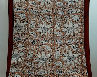 Handmade Cotton Throw Blanket – Boho Hand Block Print, Eco-Friendly