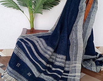 Handmade Bhujodi Wool Throw Blanket | Indian Wool Throw for Sofa or Bed | Cozy Vintage Handwoven Accent for Cottage or Rustic Home Decor