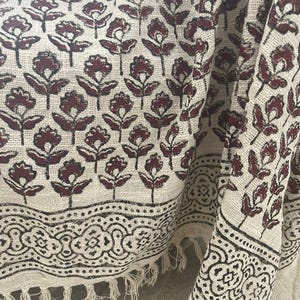 Handmade Cotton Blanket and Throws for Bedroom, Hand Block Printed Throw Blanket, Floral Throw Blanket, Unique Holiday Gift for Mom.