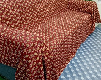 Floral Kantha Quilt Handmade Cotton Kantha Quilt HandBlock Print Bedding Bedspreads Block Print Floral Quilted Light Wight Full Size bedding