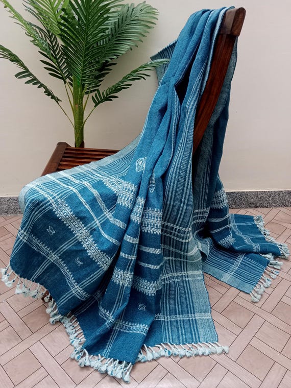 Handmade Bhujodi Wool Throw Blanket | Indian Wool Throw | Vintage Accent Blanket for Living Room, Bedroom, or Cozy Home Spaces