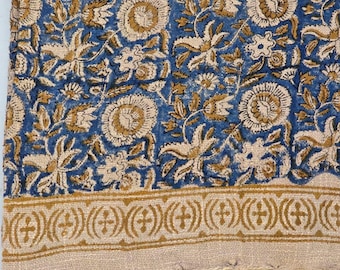 Vintage Inspired Throw Handmade Throw Floral Print Cotton Blanket Decorative with Tassels Hand Loomed early American bed throws