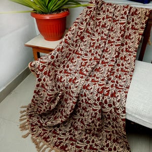 Handmade Cotton blanket and throws for bedroom, Hand block printed throw blanket, Floral throw blanket, Unique holiday gift for mom.