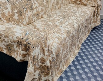 Indian Kantha Bedspread Queen Size - Hand Stitched Cotton Quilt with Elegant Floral Pattern - Decorative Throw for Bedroom or Living Room