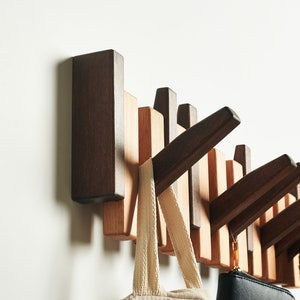 Modern Solid Wood Piano Coat Rack Flip Down Magnetic Coat Hat Towel Hook Rack Multifunctional Space Saving Wall Organizer Entryway Storage Etsy