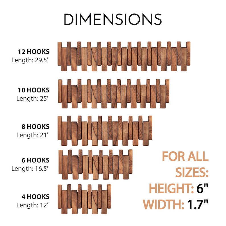 Modern Solid Walnut Wood Piano Coat Rack, Rustic Farmhouse Decor Space Saving Magnetic Hook Rack Multifunctional Wall Coat Hat Towel Storage