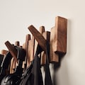Solid Walnut Beech Wood Piano Coat Rack, Space Saving Magnetic Hook Wall Rack, Multifunctional Rustic Farmhouse Decor Coat Hat Towel Storage
