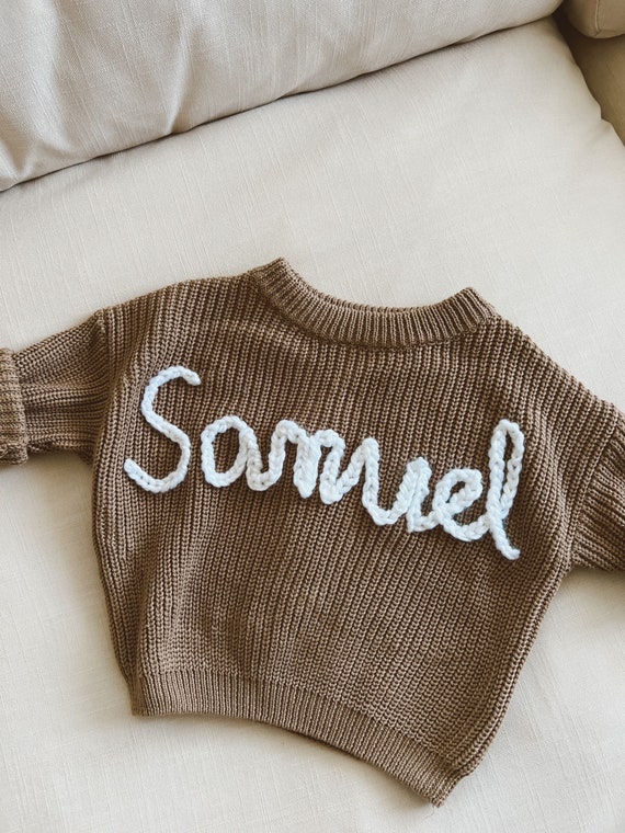 Custom Name Embroidered Baby/toddler Knit Sweater Etsy