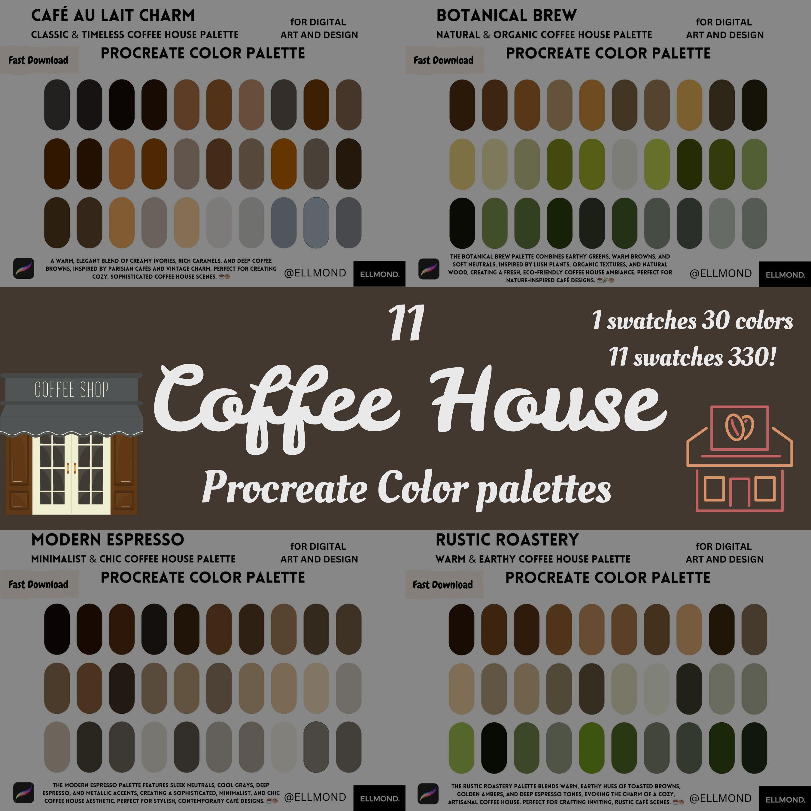 Procreate Color Palette | Coffee House | Procreate Coffee House ...
