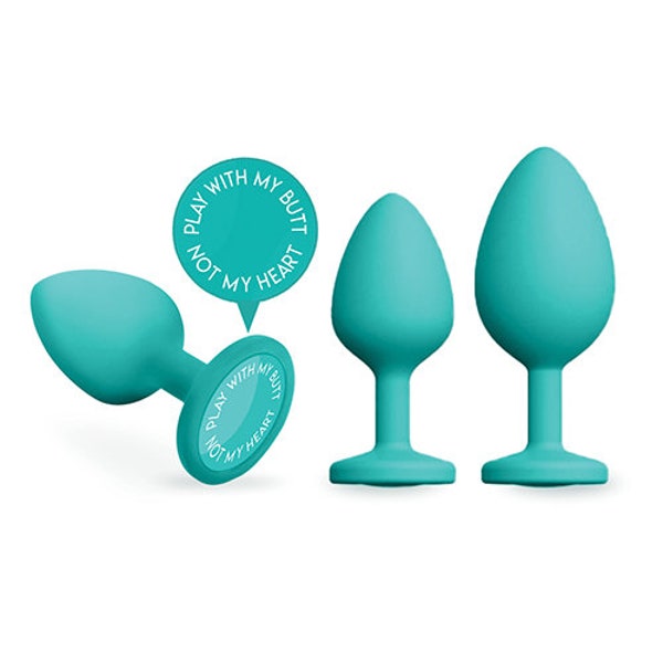 A Play Trainer Set - Teal or Black Set of 3 Butt Plug - Discreet Adult Fun